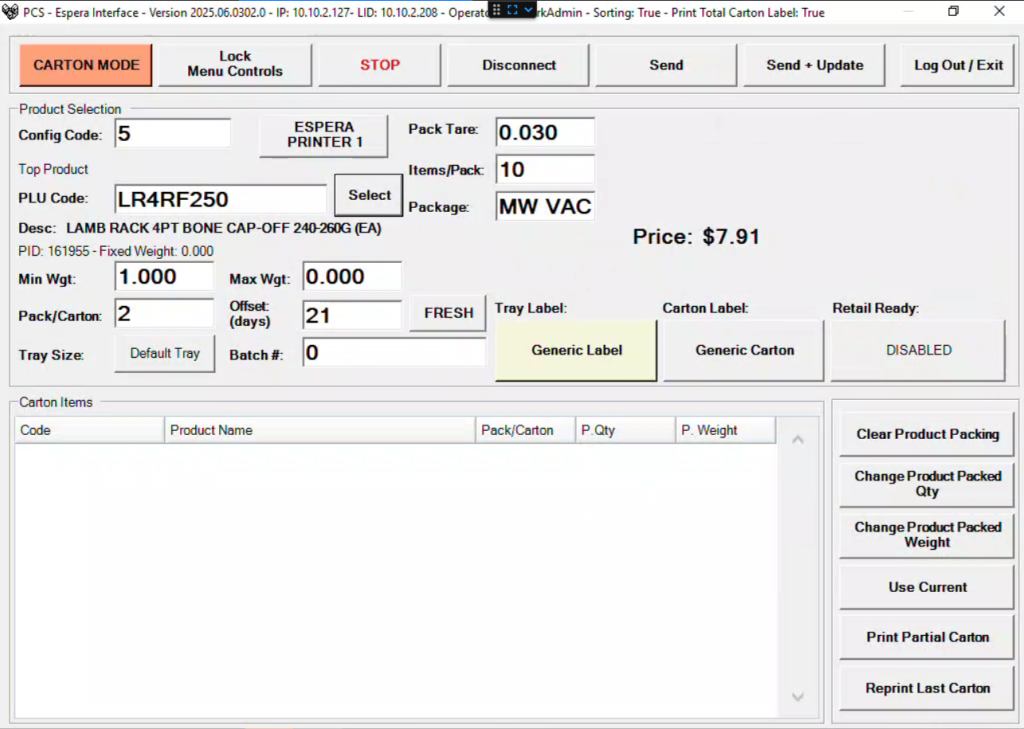 Interface to specialised production equipment