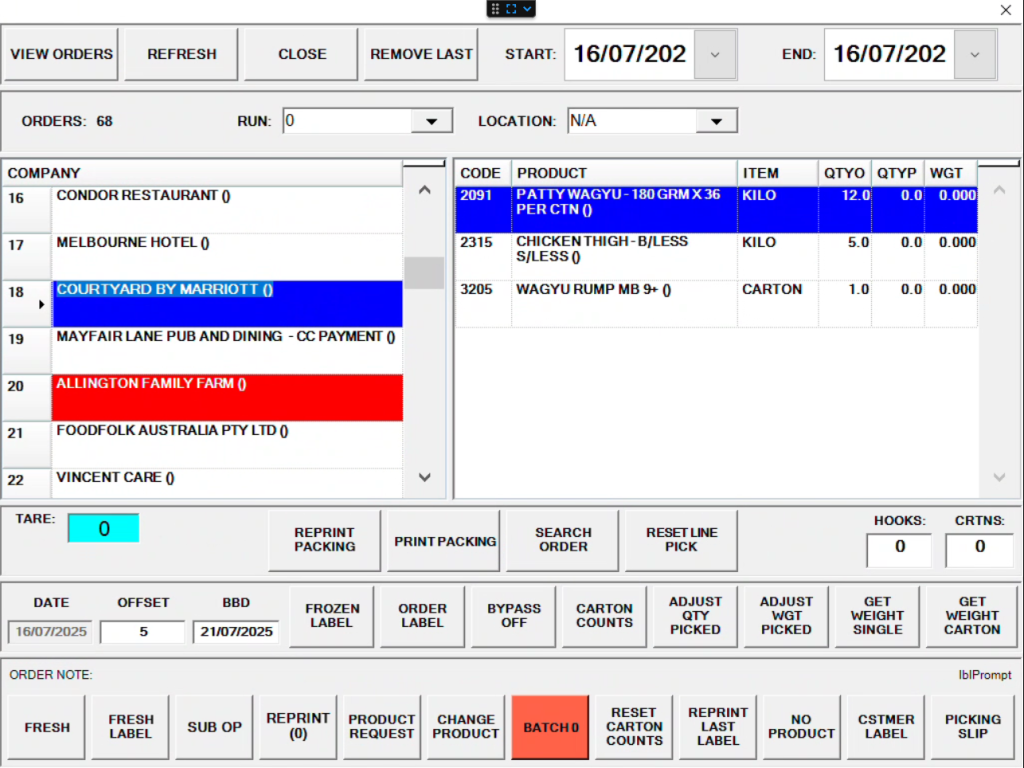 Sales and Order Picking